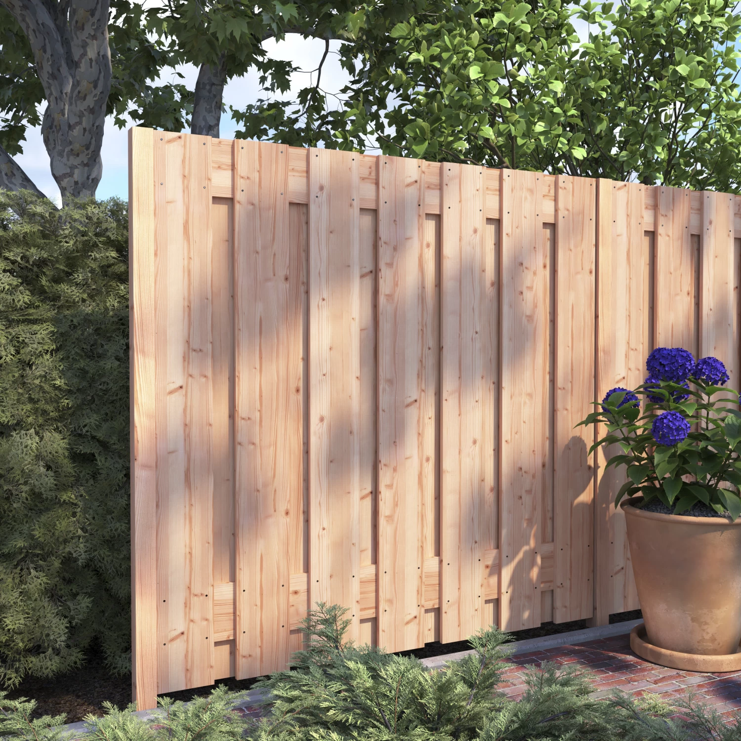 Schutting Douglas Recht Extra Grote Planken Ca. 180x180cm 5 Schutting Douglas Recht Extra Grote Planken Ca. 180x180cm - Afbeelding 3