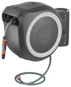 Gardena Wandslangenbox Roll Up 35 Grijs/wit Meter Incl. Tuinspuit