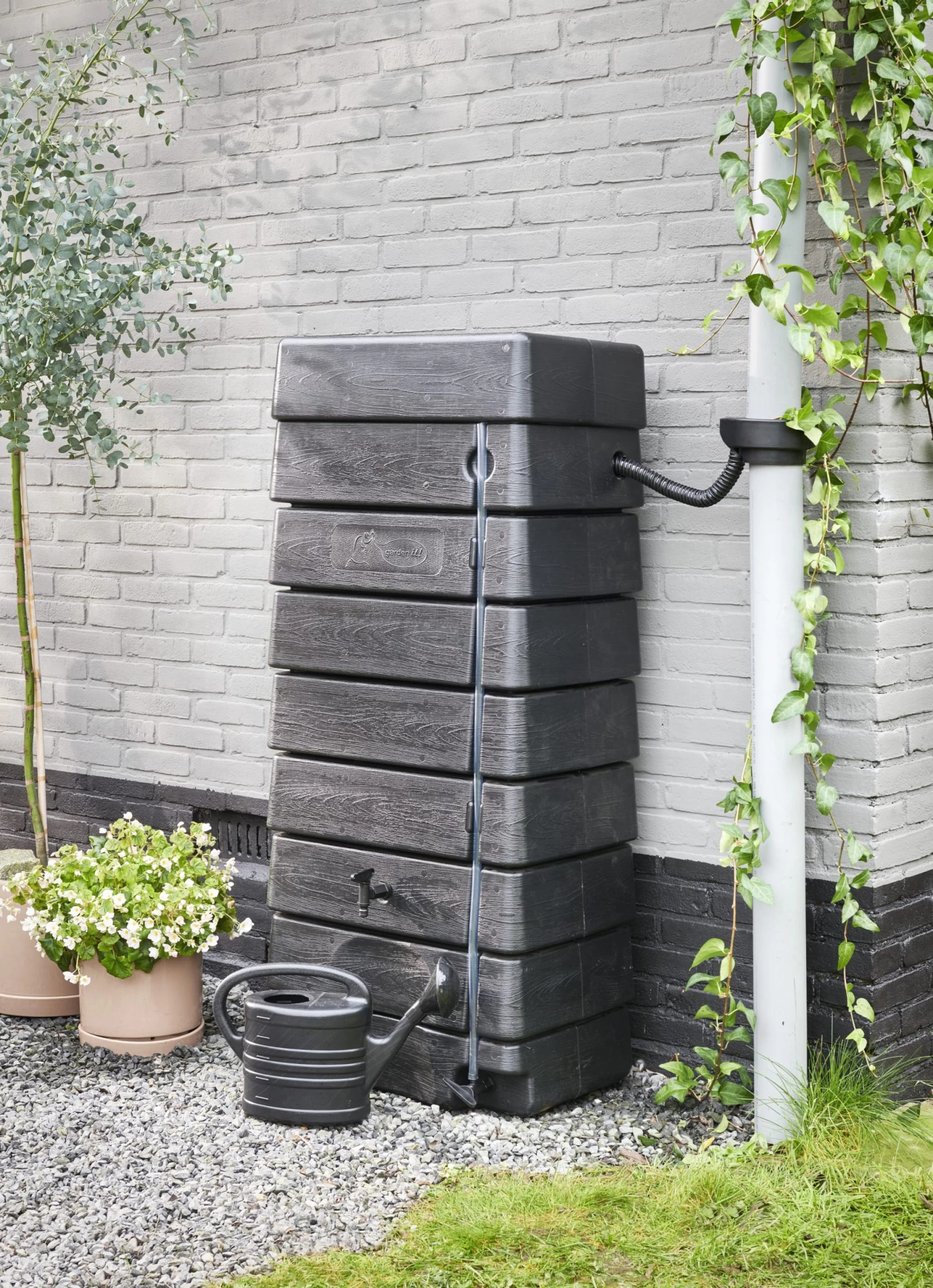 Regenton Muurtank 276 Liter Zwart 6 Regenton Muurtank 276 Liter Zwart - Afbeelding 4