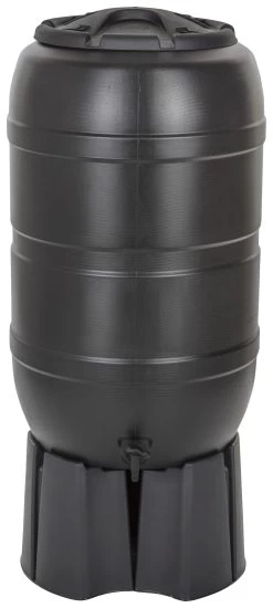 Practo Garden Classic Regenton Zwart Kunststof Met Accessoires 210 Liter