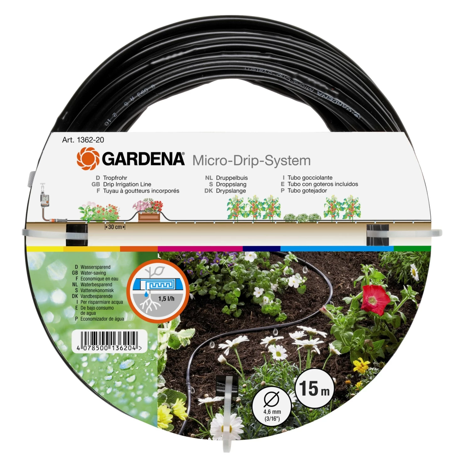 Gardena Micro Drip Druppelbuis Bovengronds 4,6 Mm (3/16") 3 Gardena Micro Drip Druppelbuis Bovengronds 4,6 Mm (3/16")