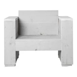 Loungestoel Marlind Wit Steigerhout 90x77 Cm