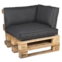 Hoekset Palletkussens Serdi Antraciet - Set Van 3