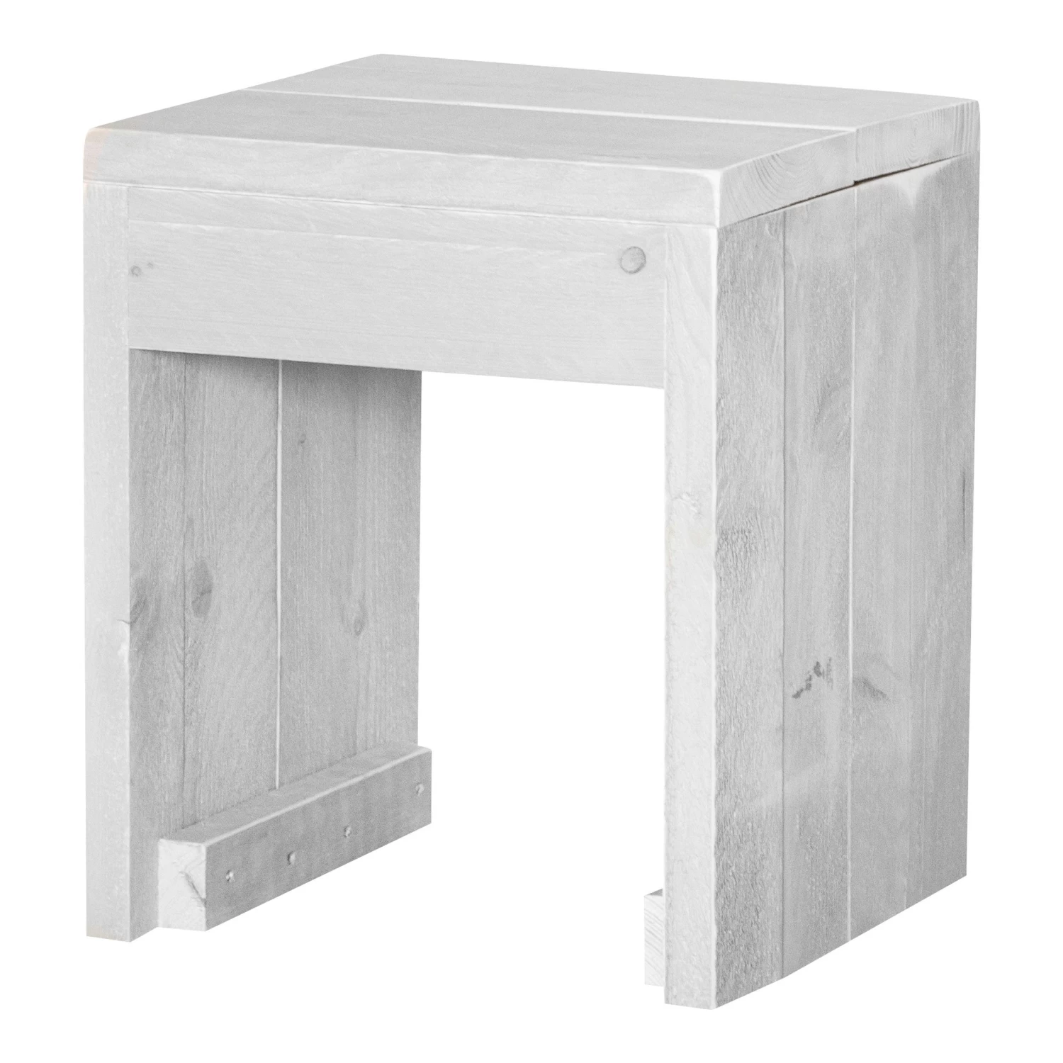 Kruk Rixt Wit Steigerhout 45x38 Cm 4 Kruk Rixt Wit Steigerhout 45x38 Cm - Afbeelding 2