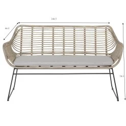 Bank Mason Naturel 140x66 Cm -Buitentuin 41 2045