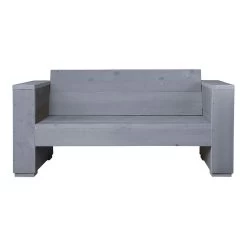 Loungebank Marlind 2-zits Grijs Steigerhout 73x150x77 Cm