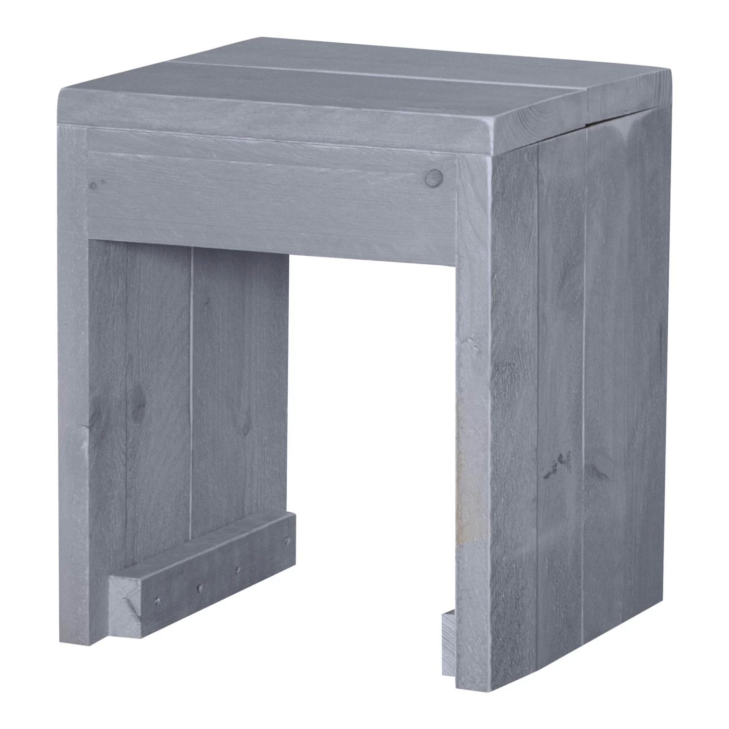 Kruk Rixt Grijs Steigerhout 45x38 Cm 4 Kruk Rixt Grijs Steigerhout 45x38 Cm - Afbeelding 2