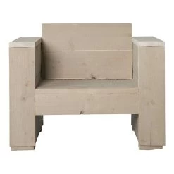 Loungestoel Marlind Zand Steigerhout 90x77cm