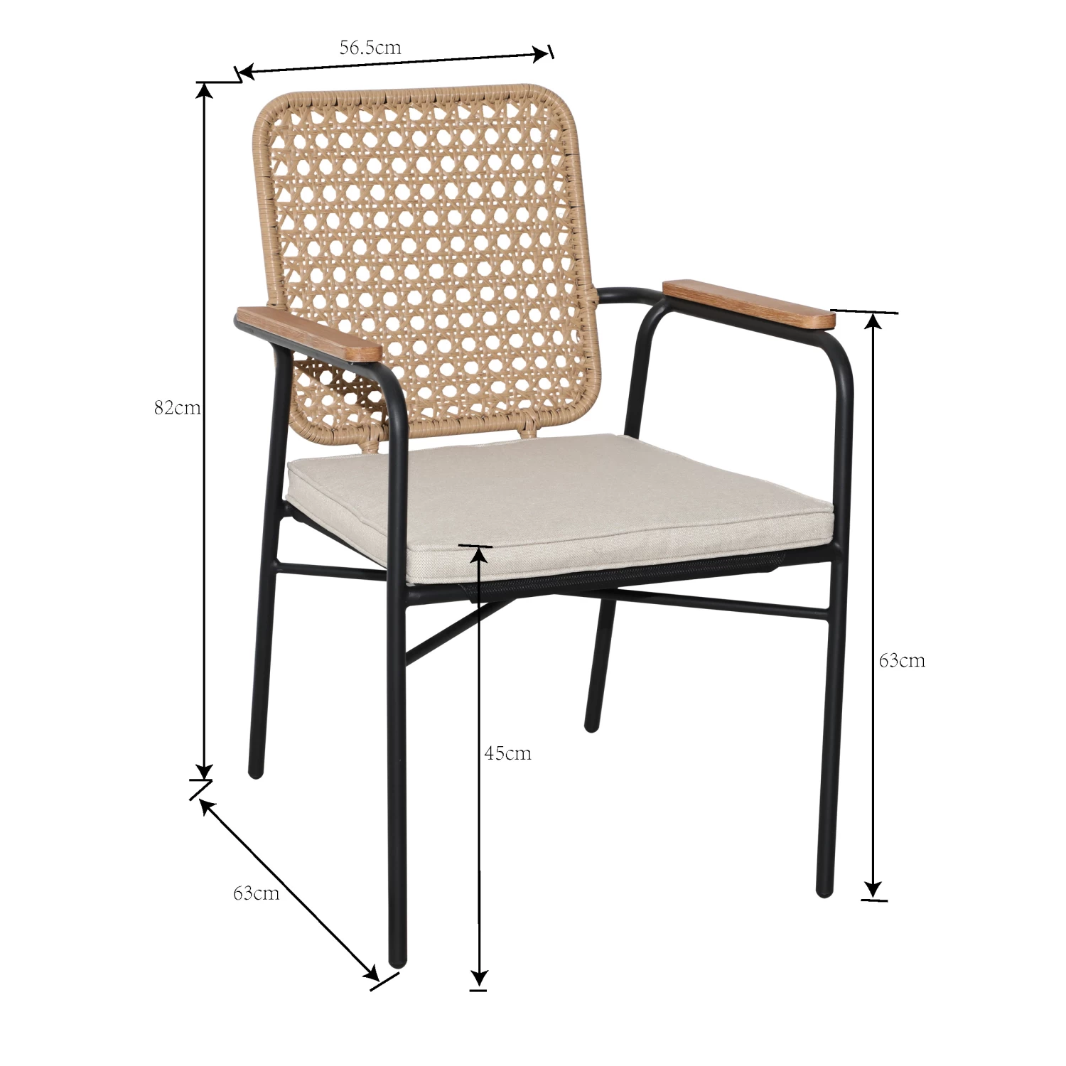 Tuinstoel Isabel Naturel 4 Tuinstoel Isabel Naturel - Afbeelding 2