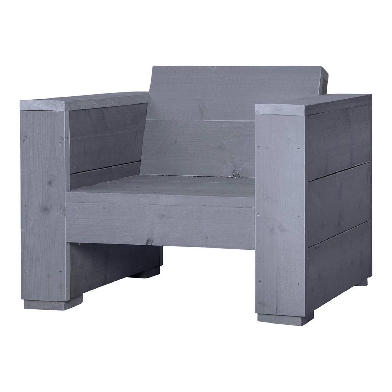 Loungestoel Marlind Grijs Steigerhout 90x77 Cm 4 Loungestoel Marlind Grijs Steigerhout 90x77 Cm - Afbeelding 2