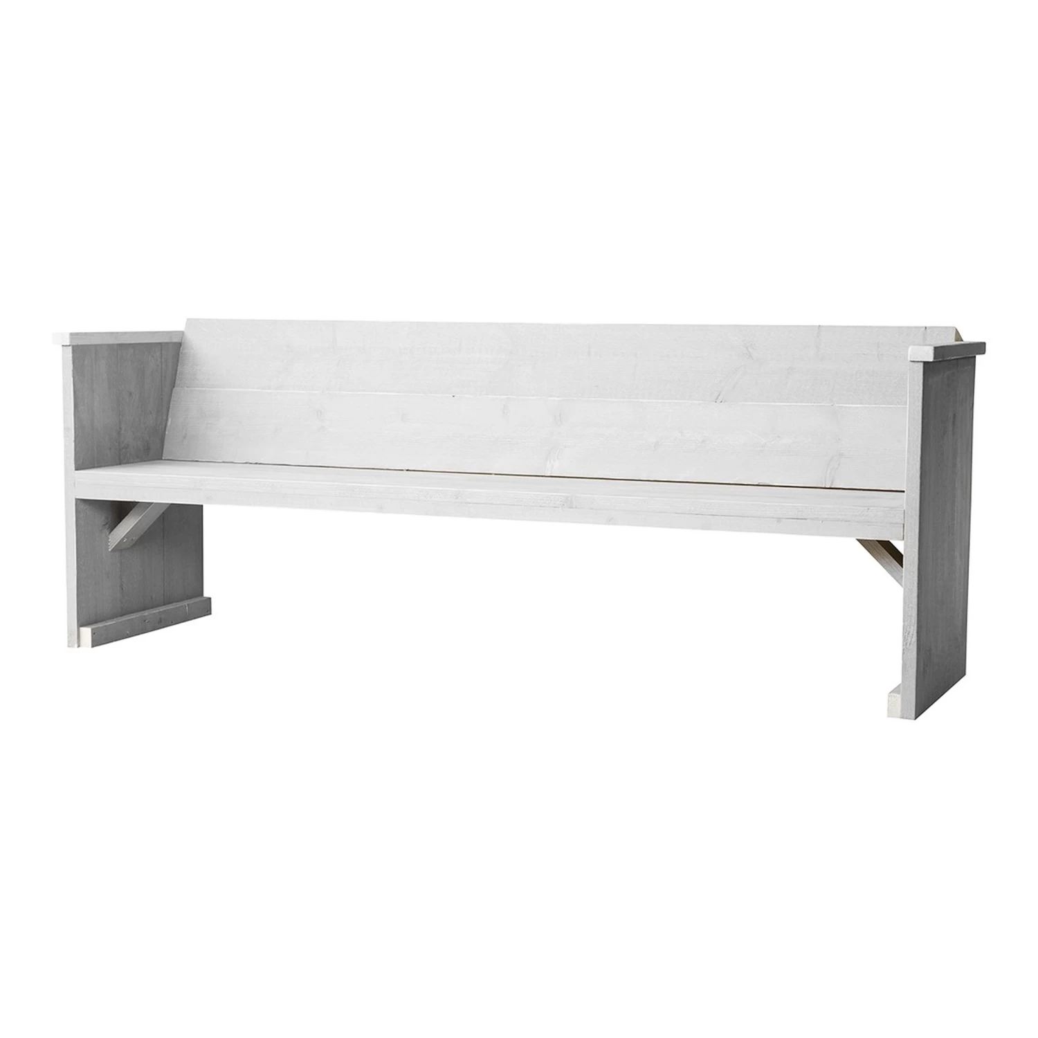 Bank Radlind Wit Steigerhout 206x60 Cm 4 Bank Radlind Wit Steigerhout 206x60 Cm - Afbeelding 2