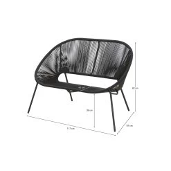 Bank Haïti Zwart 117cm -Buitentuin 41 2644