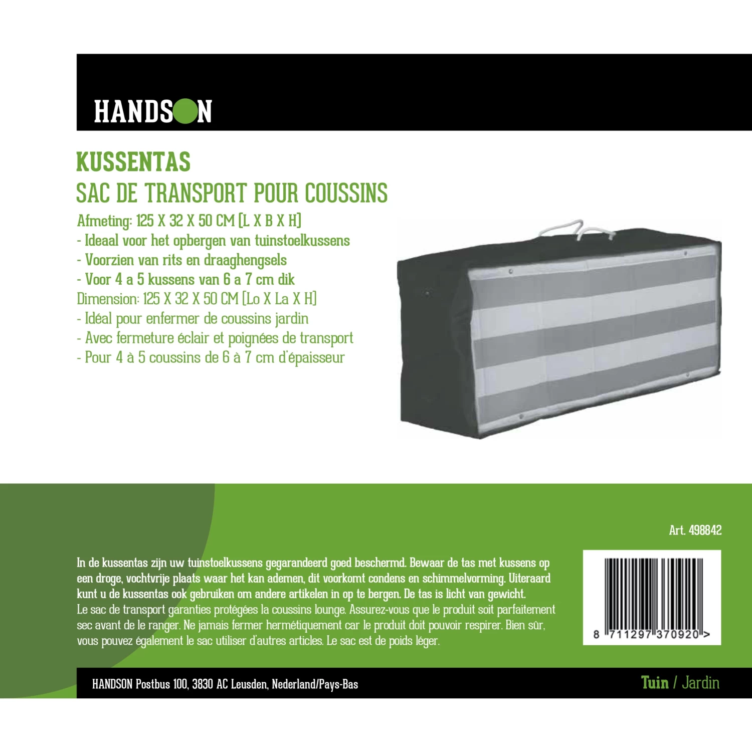 Kussentas 125x32x50cm 4 Kussentas 125x32x50cm - Afbeelding 2