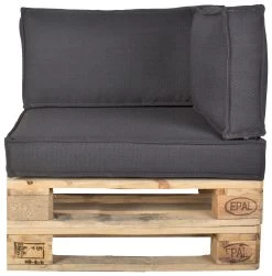 Hoekset Palletkussen Baya Zwart - Set Van 3