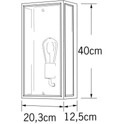 Konstsmide Buitenlamp Carpi Messing/zwart 20x40cm -Buitentuin 41 2888