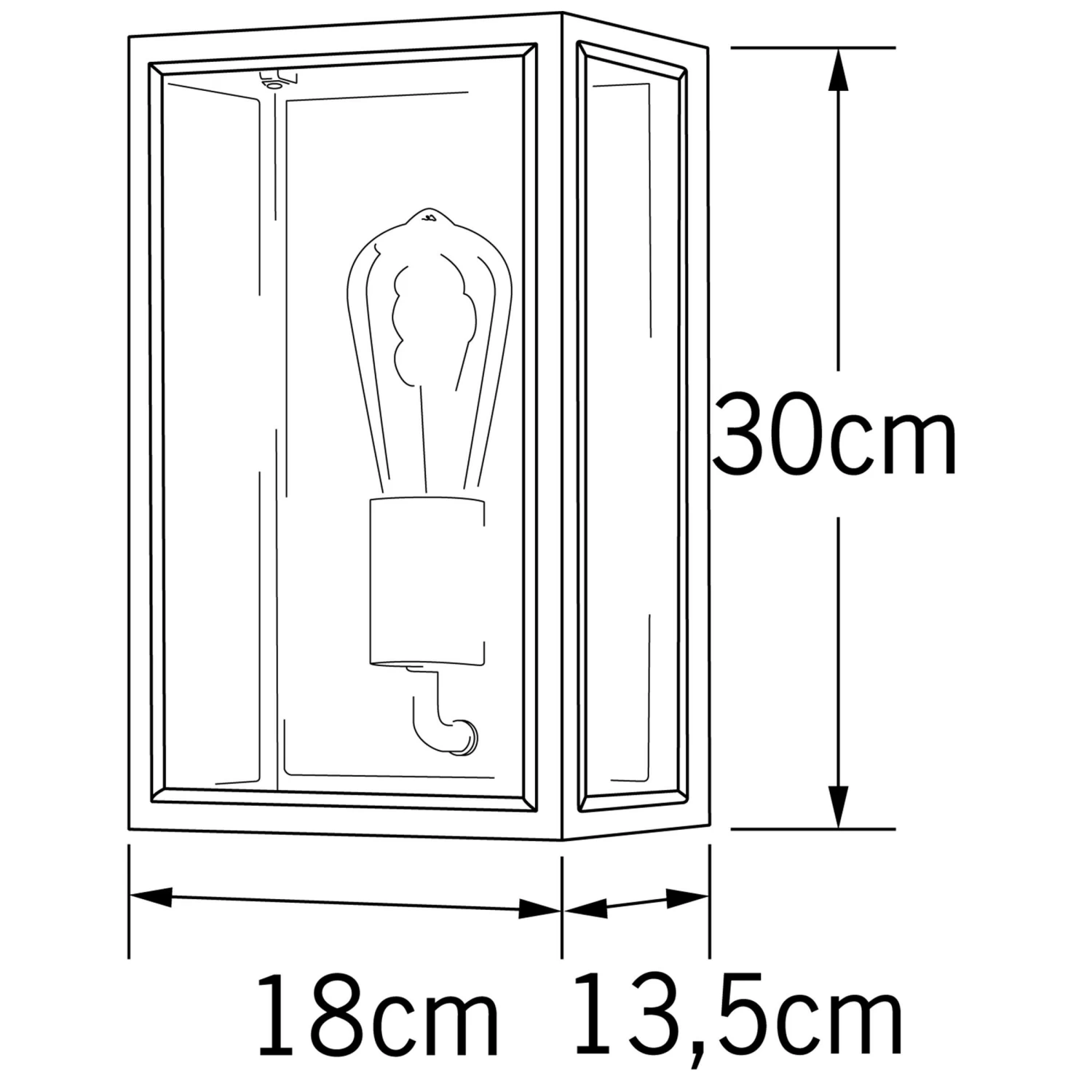 Konstsmide Buitenlamp Carpi Messing/zwart 12x28cm 7 Konstsmide Buitenlamp Carpi Messing/zwart 12x28cm - Afbeelding 5