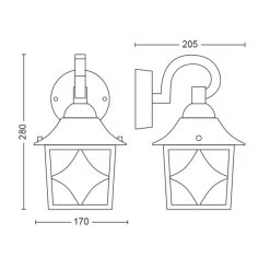 Philips Buitenlamp Cambridge Zwart/goud -Buitentuin 41 3244