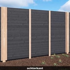 Zweeds Rabatdeel Douglas Zwart Ca. 1,2/2,7x19x, Lengte Ca. 240 Cm -Buitentuin 41 745