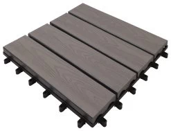 Balkontegel HKC Houtnerf Grijs 30x30cm 6 Stuks -Buitentuin 41 823