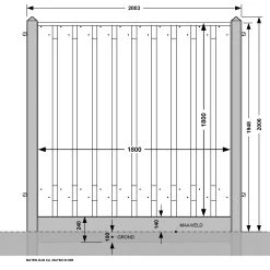 Houtbetonschutting Antraciet Douglas Per Meter -Buitentuin 41 914