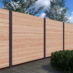 Sleufpaal Tussen Antraciet Ca. 8,8x8,8 Cm, Lengte Ca. 270 Cm -Buitentuin 41 987